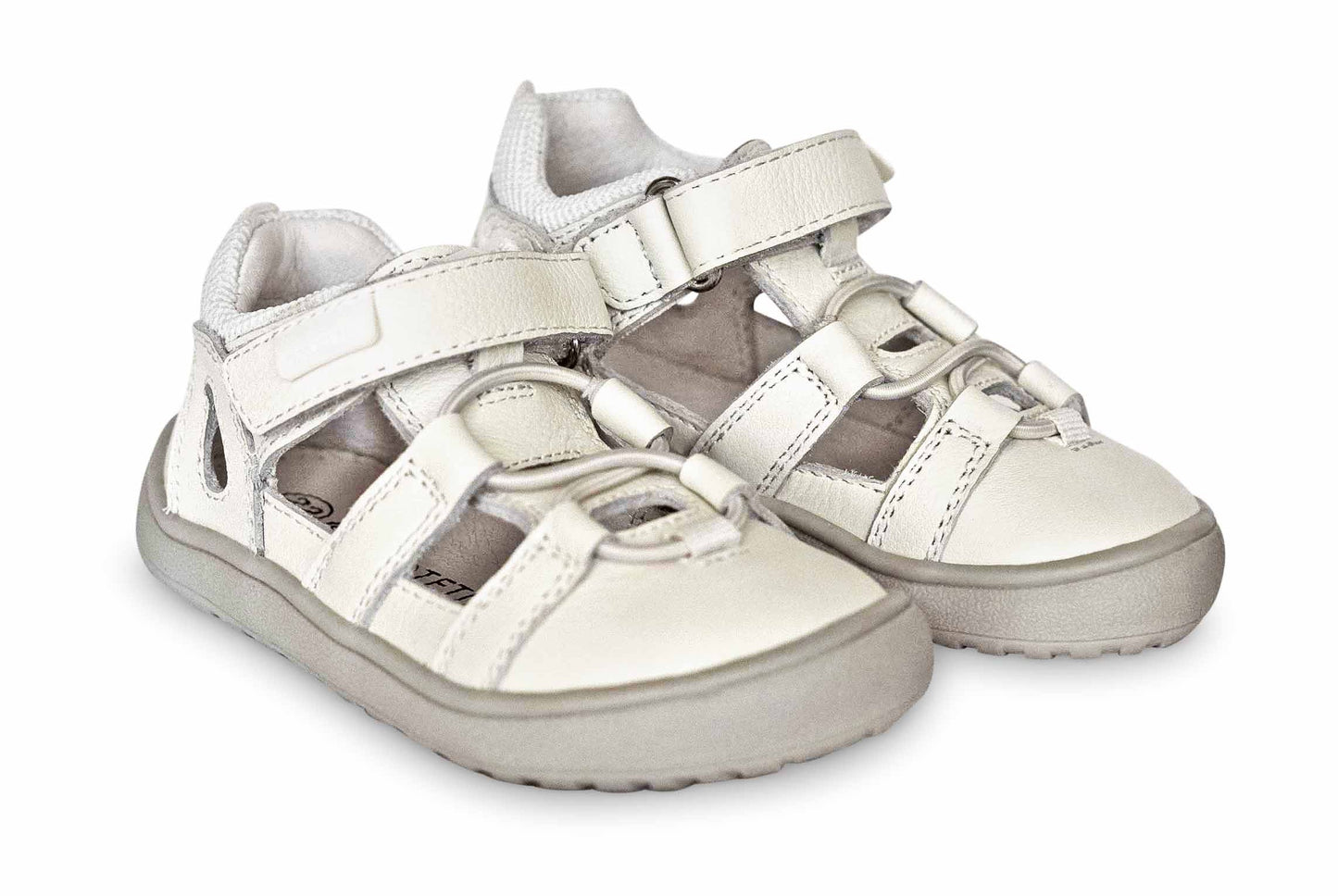 White minimalist flexible leather sneakers for girls and boys