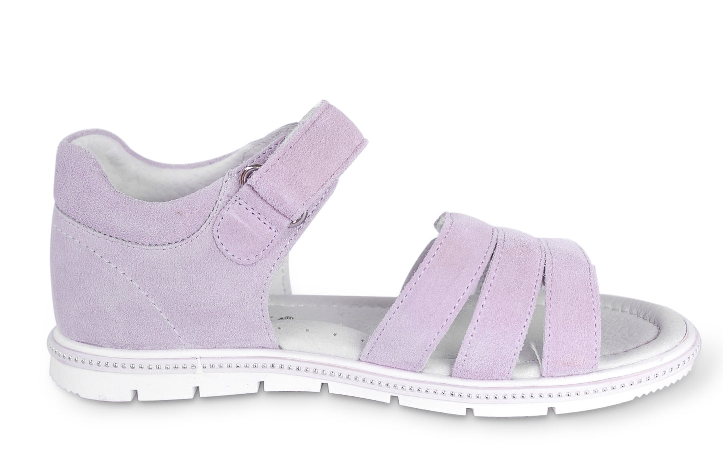 Light purple sandals with arch support for proper foot development