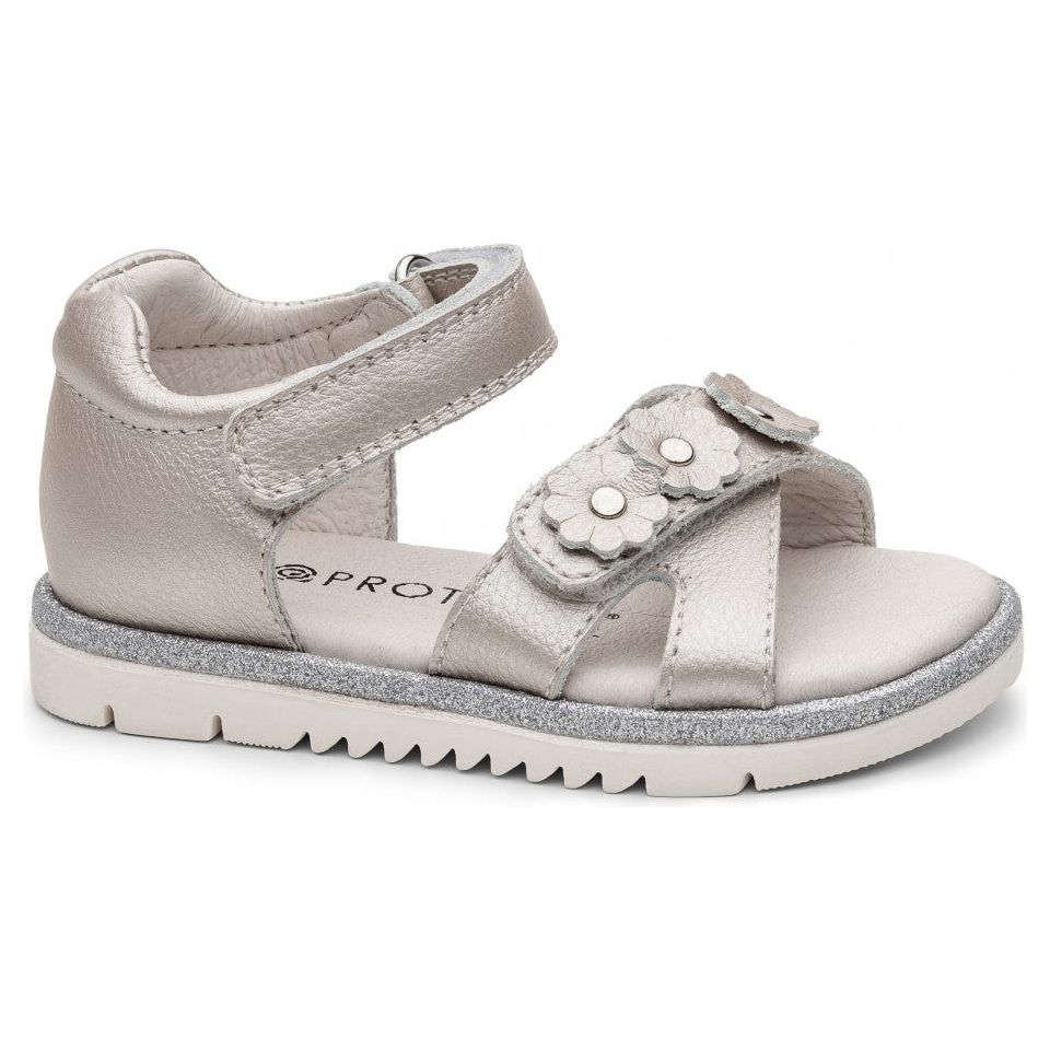 LAILA Silver Toddler Girl Arch Support Sandals - Comfortable Summer Footwear