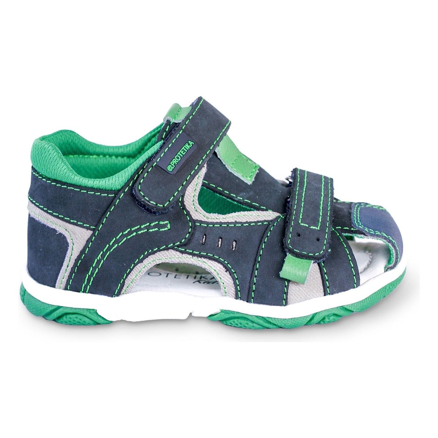 Green toddler boy arch support sandals - feelgoodshoes.ae