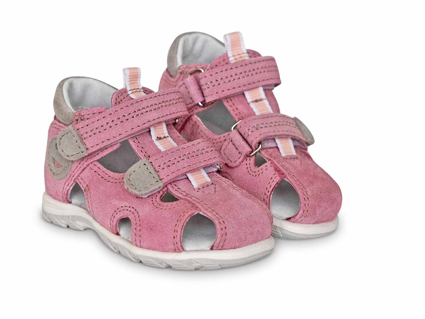 Off the rack orthopedic genuine leather sandals with a high arch support for small girls