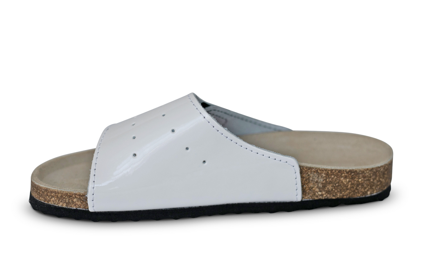 Protetika brand black and white sandals with a deep heel cup