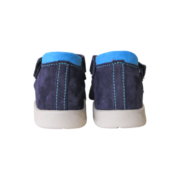 High up to the ankle blue orthopedic shoes with anatomic soles
