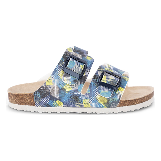 Shop last pieces of blue yellow cork sandals