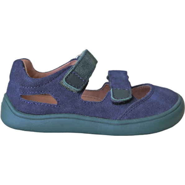 Suede leather minimalist shoes for small boys, removable soles