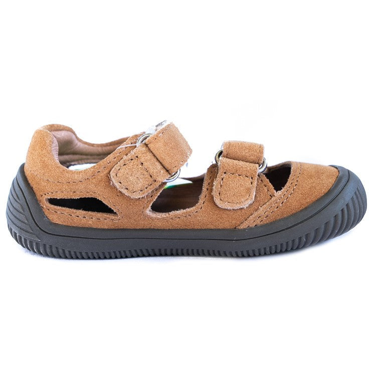 barefoot BERG brown toddler girl/boy sneakers (narrow) - feelgoodshoes.ae