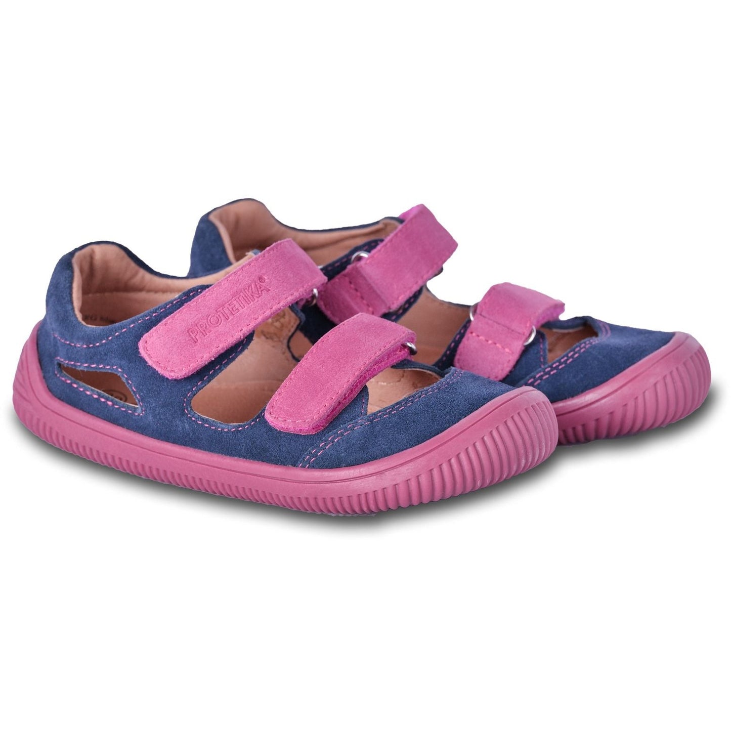 barefoot BERG pink blue girls sneakers (narrow)