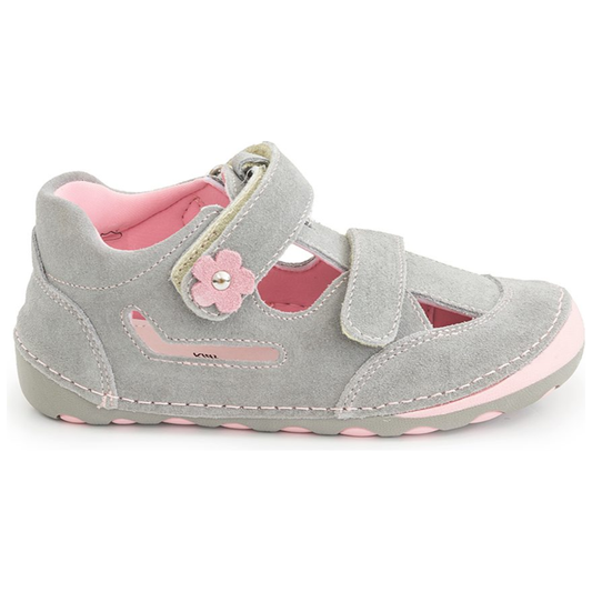barefoot FLIP gris toddler girl sneakers (wide) - feelgoodshoes.ae