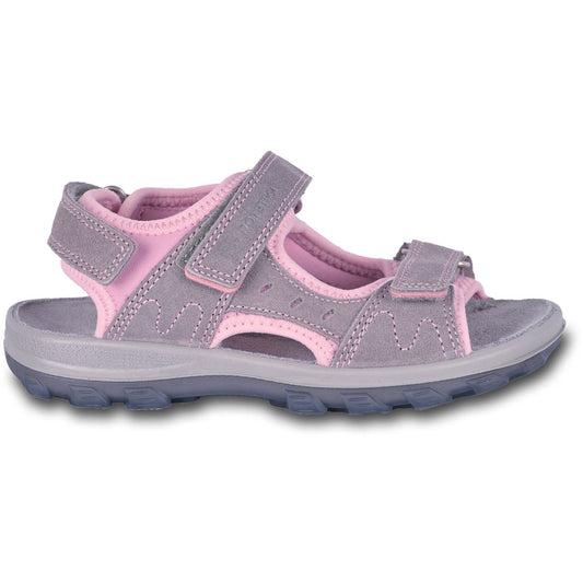 Grey pink sandals with arch support, anatomically shaped
