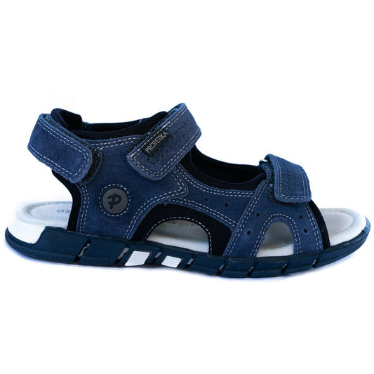 Last size remaining - dark blue genuine leather sandals for big boys