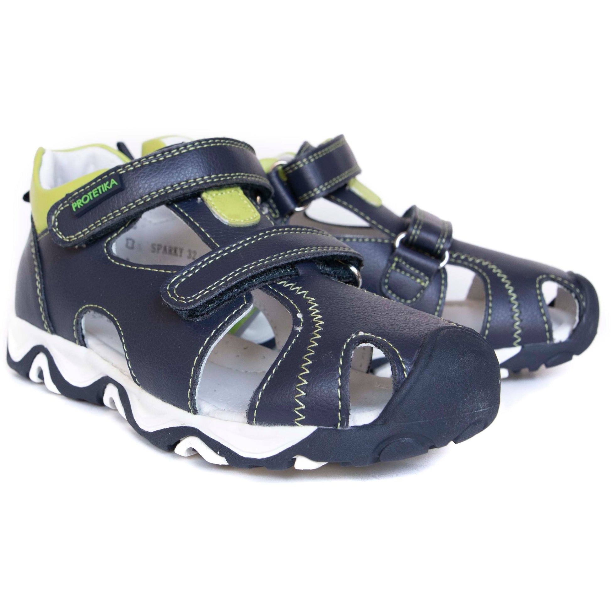 Arch supporting dark blue sandals for big boys, by Protetika