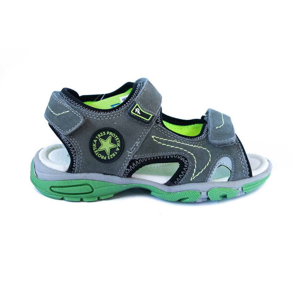 Anatomically shaped genuine leather sandals for older boys