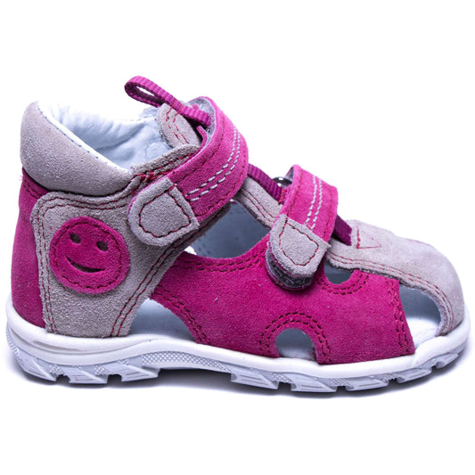 orthopedic toddler girl sandals: T102: color pink grey - feelgoodshoes.ae