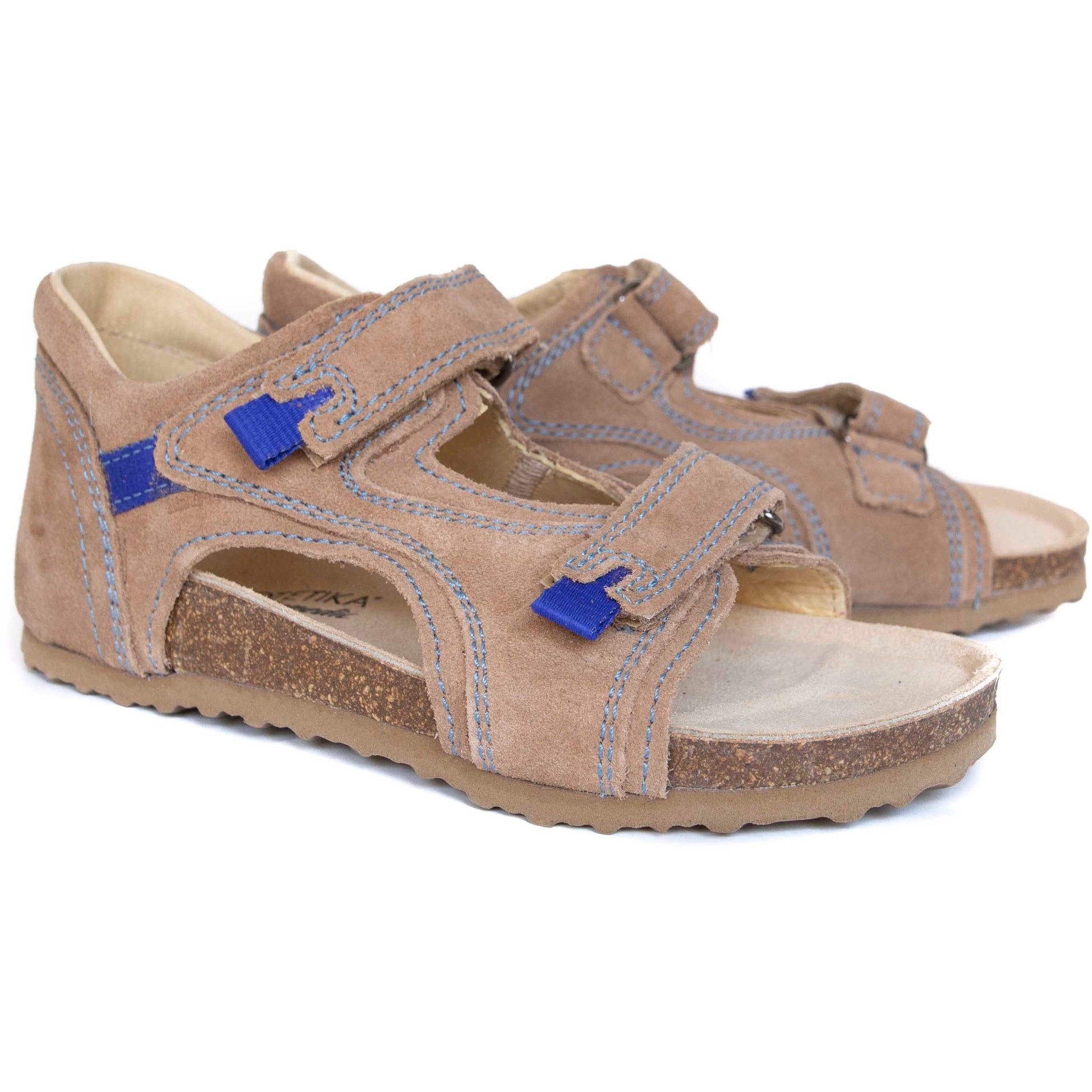 Therapeutic sandals with cork soles for older children