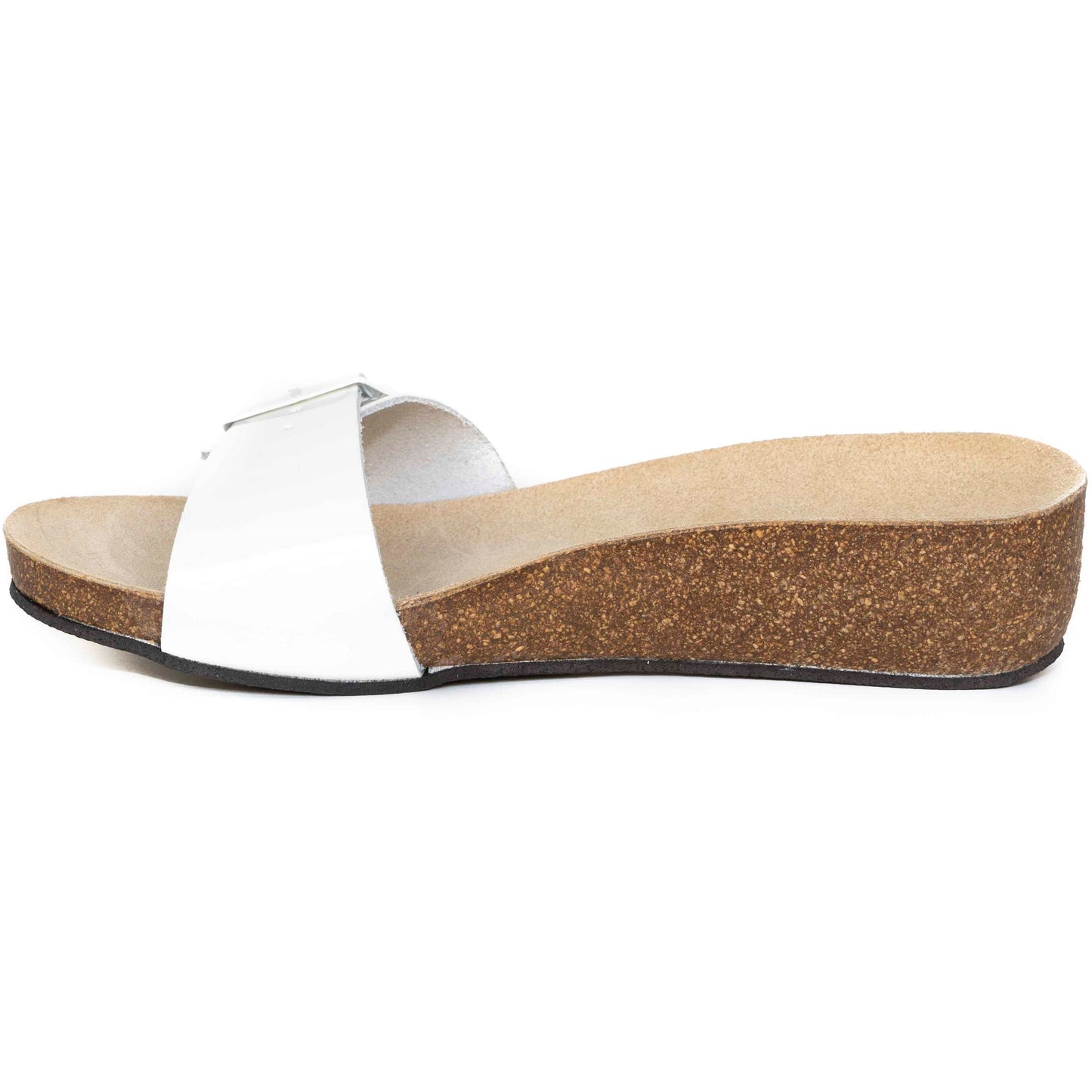 T84: color 01 - glossy white ladies orthotic wedge sandals - feelgoodshoes.ae