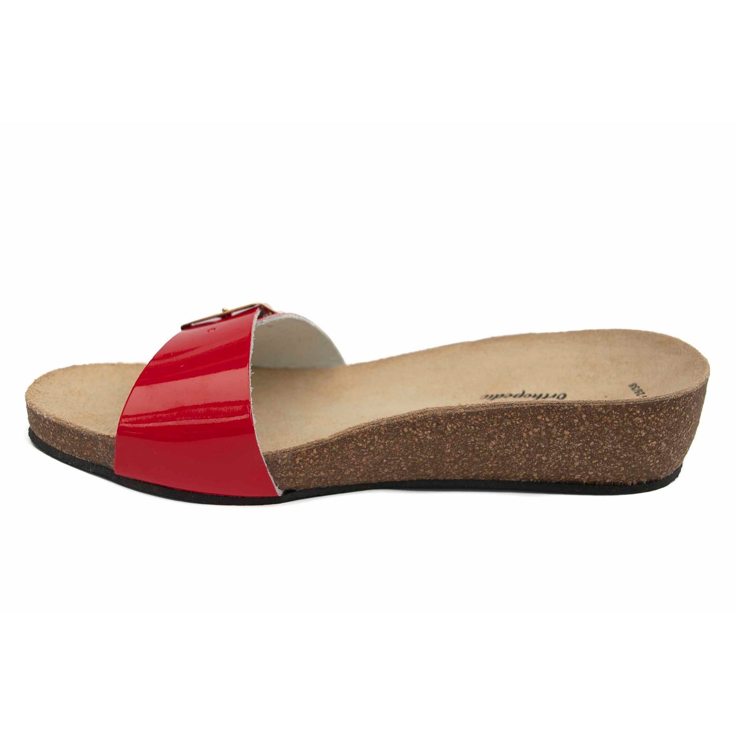 T84: color 34 - glossy red ladies orthotic wedge sandals - feelgoodshoes.ae