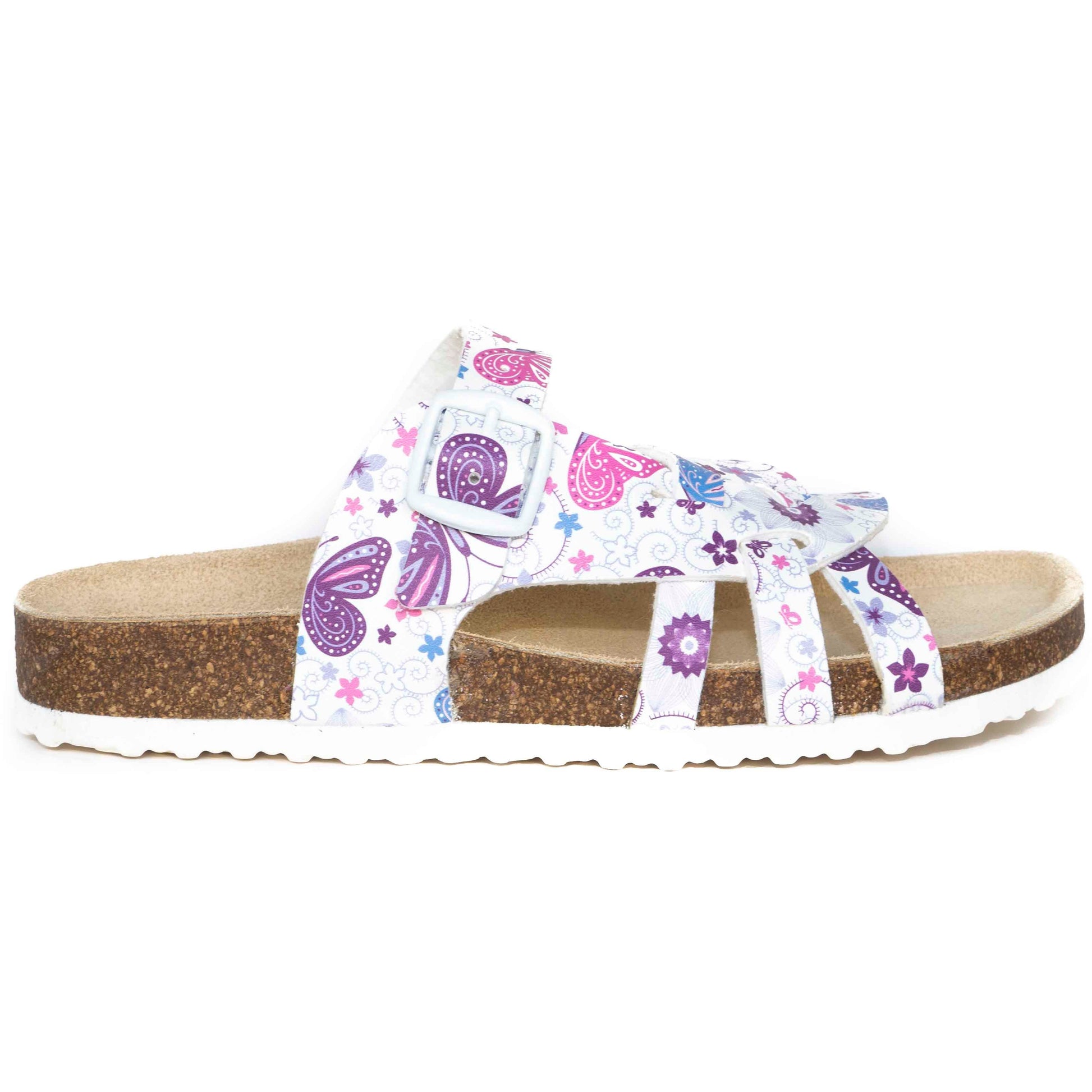 T90: colour 12 - white purple ladies orthotic sandals - feelgoodshoes.ae