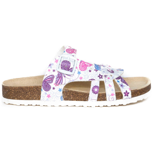 T90: colour 12 - white purple ladies orthotic sandals - feelgoodshoes.ae