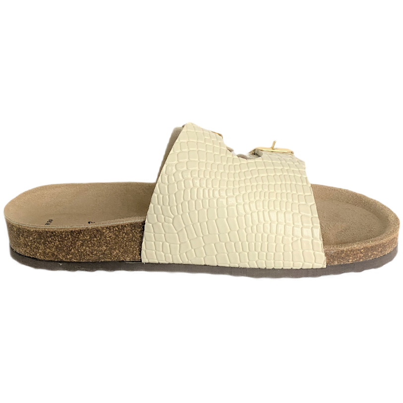 T92: colour croco cream ladies orthotic sandals