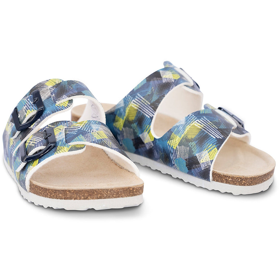 orthotic older girls/boys sandals : T94: blue green yellow - feelgoodshoes.ae
