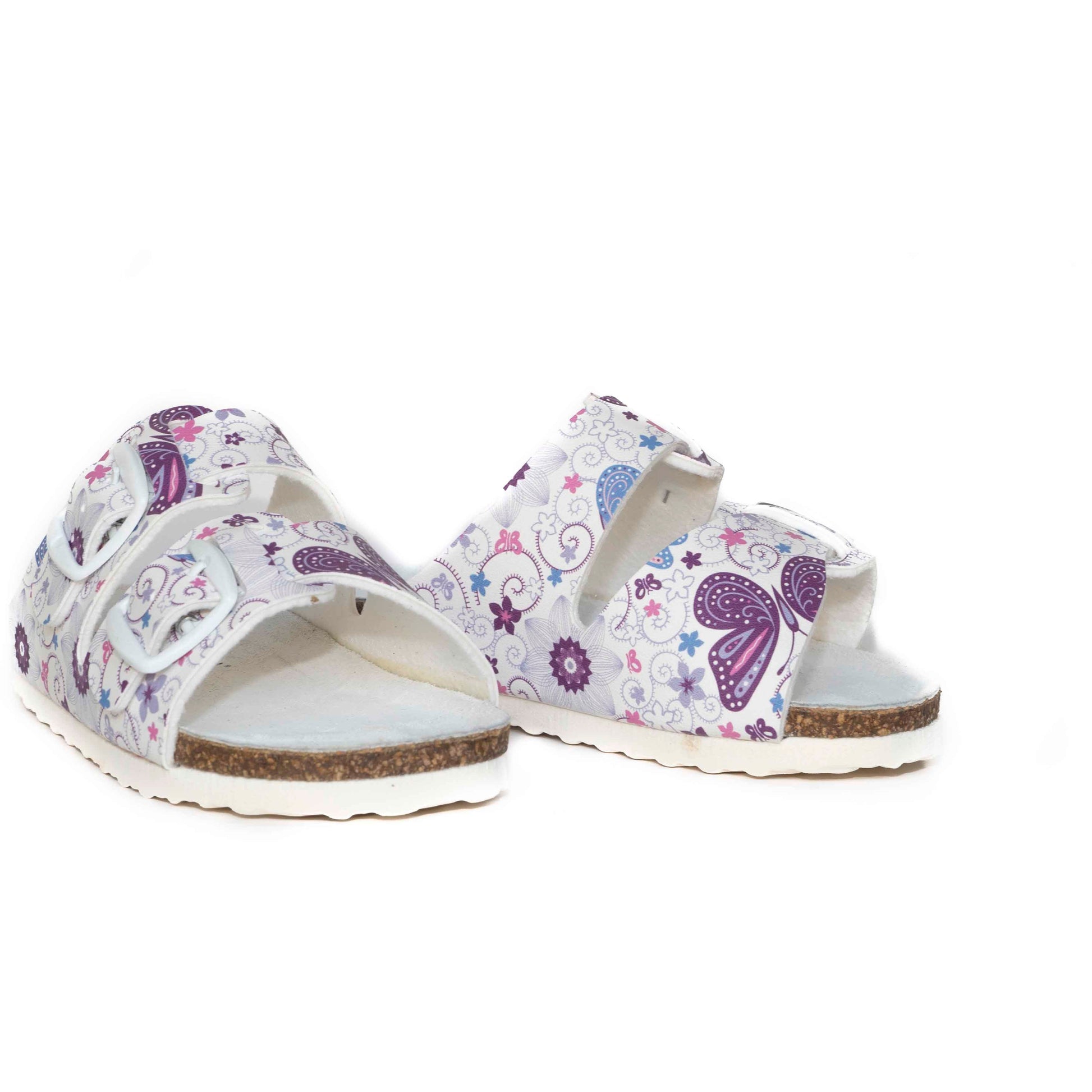 orthopedic older girls sandals : T94: color white purple - feelgoodshoes.ae