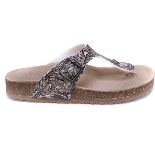 T96: colour 40 - white brown ladies orthotic sandals - feelgoodshoes.ae