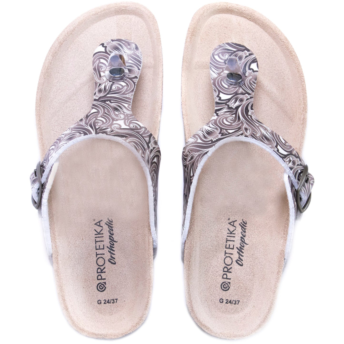 T96: colour 40 - white brown ladies orthotic sandals