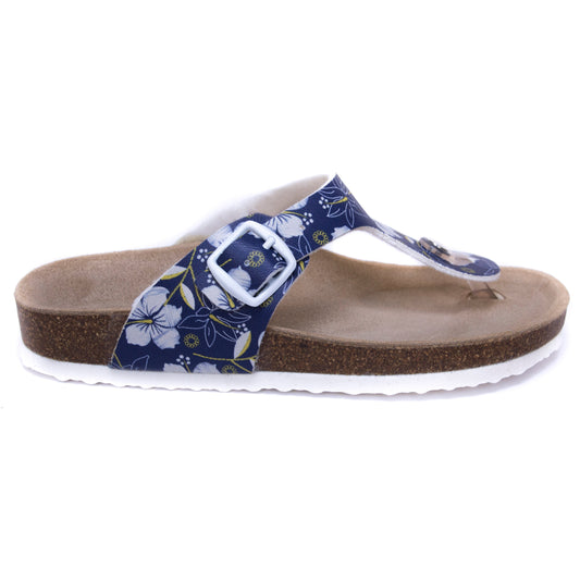 T96: colour 96 - white blue ladies orthotic sandals - feelgoodshoes.ae