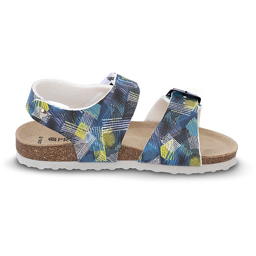 orthotic older girls/boys sandals : T97: blue green yellow - feelgoodshoes.ae