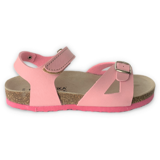Pink orthotic cork sandals for older girls