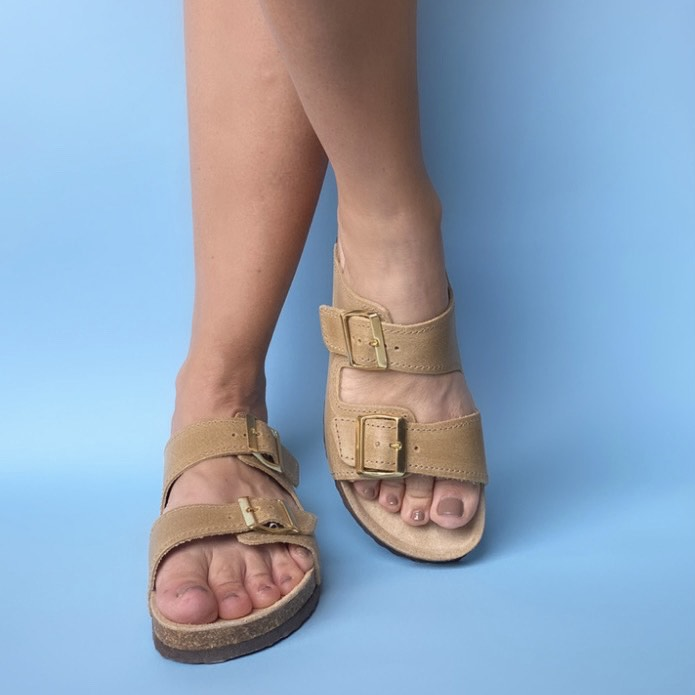 Cork sandals go with every outfit and prevent flat feet