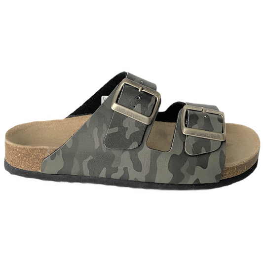 WALKER: grey camouflage cork sandals for women and boys