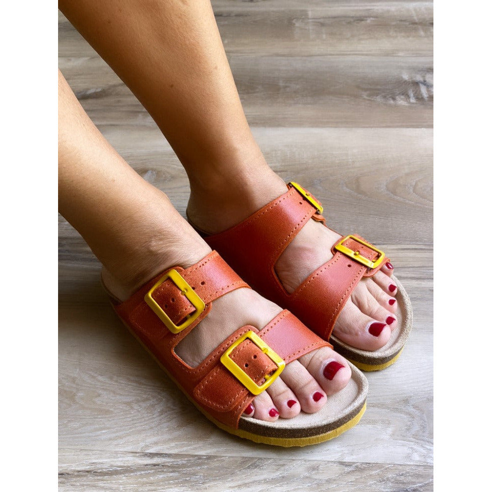 WALKER: colour orange - ladies orthotic sandals - feelgoodshoes.ae