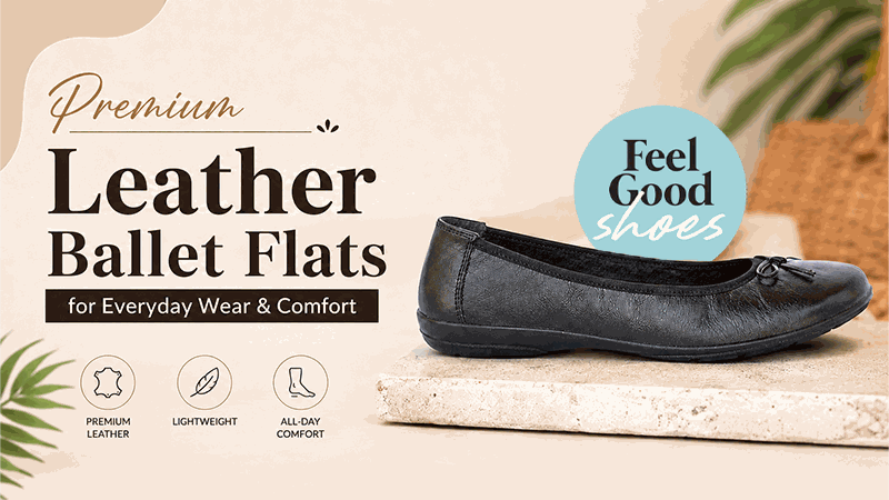 Premium Leather Ballet Flats for Everyday Wear & Comfort Feel Good Shoes
