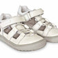 White minimalist flexible leather sneakers for girls and boys