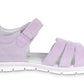 Light purple sandals with arch support for proper foot development