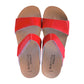 Shiny red orthotic wedge sandals for women by Protetika