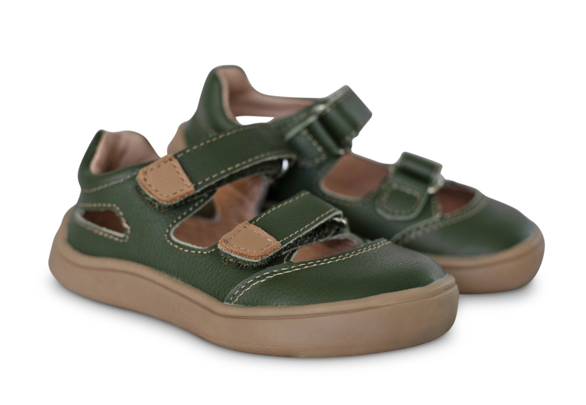 barefoot TERY green boy sneakers (narrow)