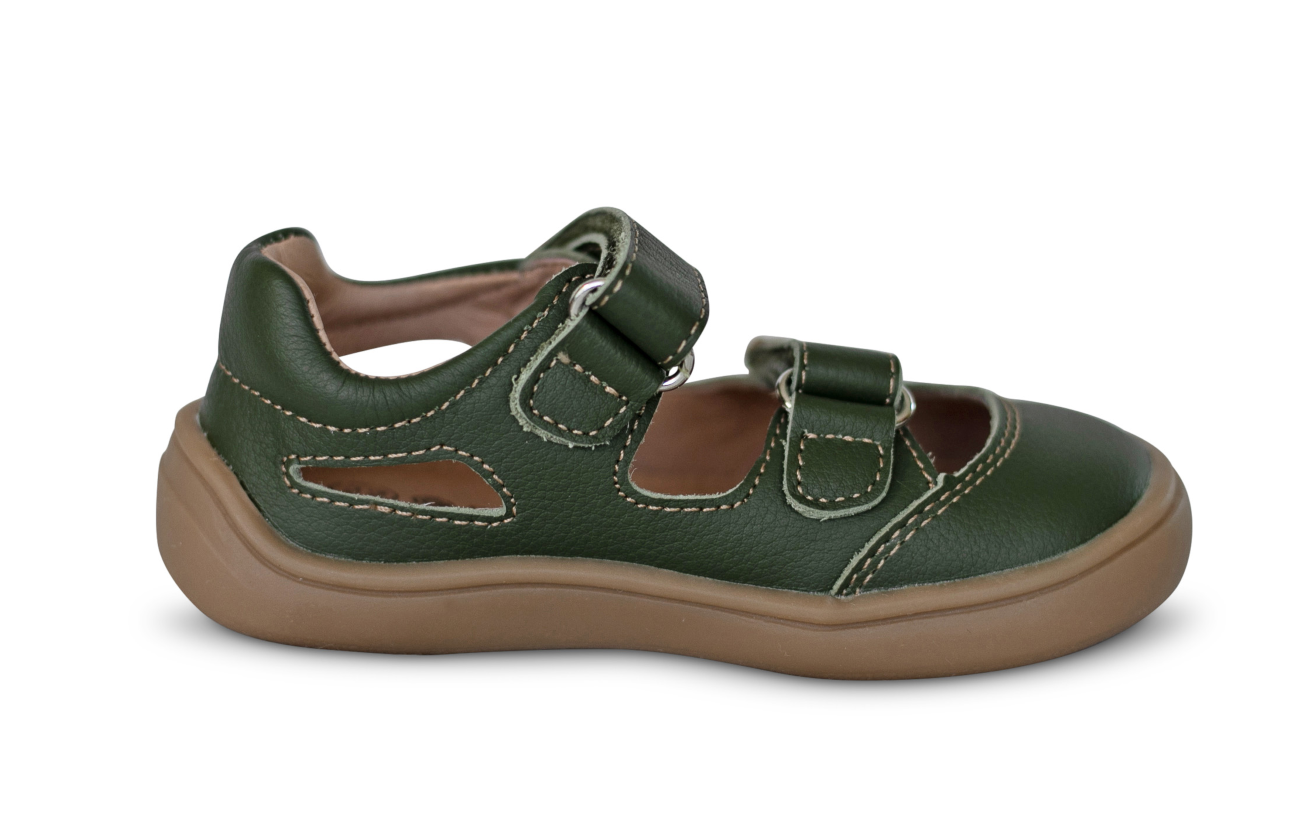 barefoot TERY green boy sneakers (narrow)