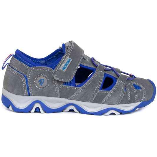 Arch support sports sandals for older boys have a removable insole which you can replace with your custom made orthotics.