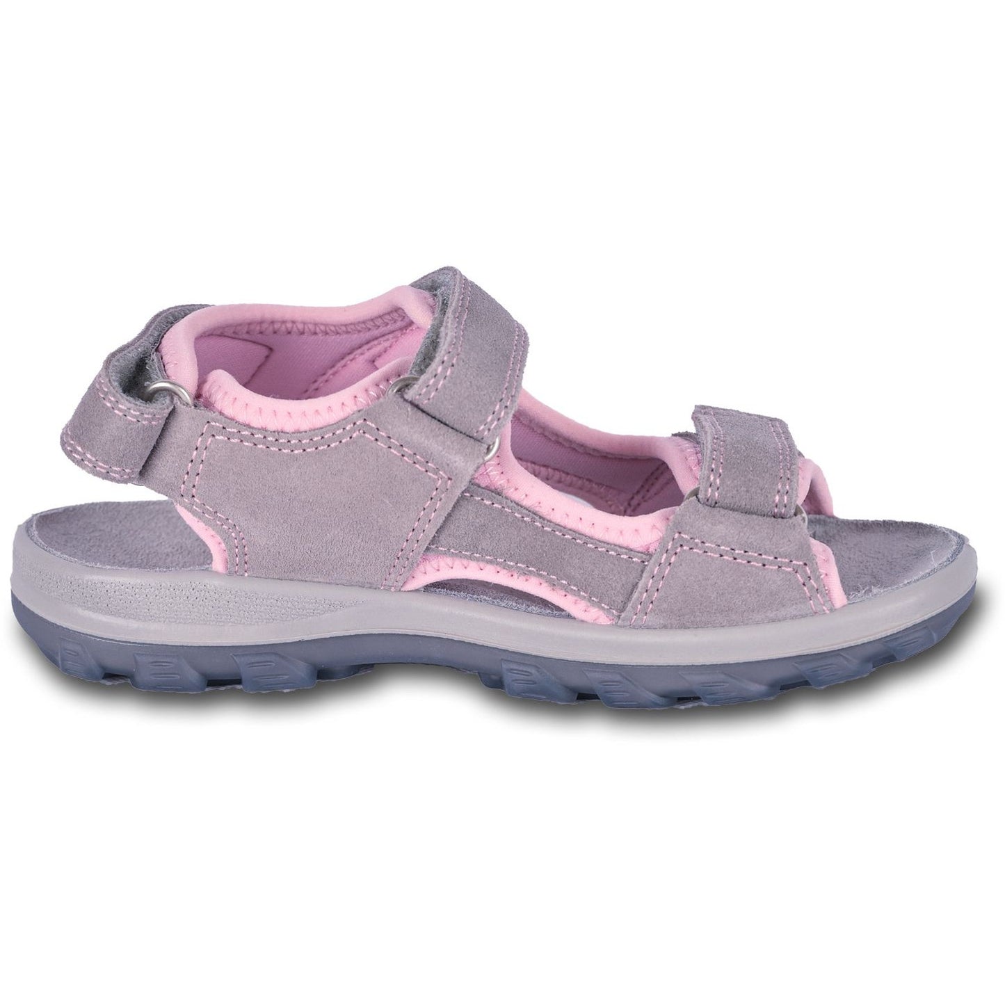 Anatomically shaped sandals for older girls have a naturally shaped arch support embedded in the sole.