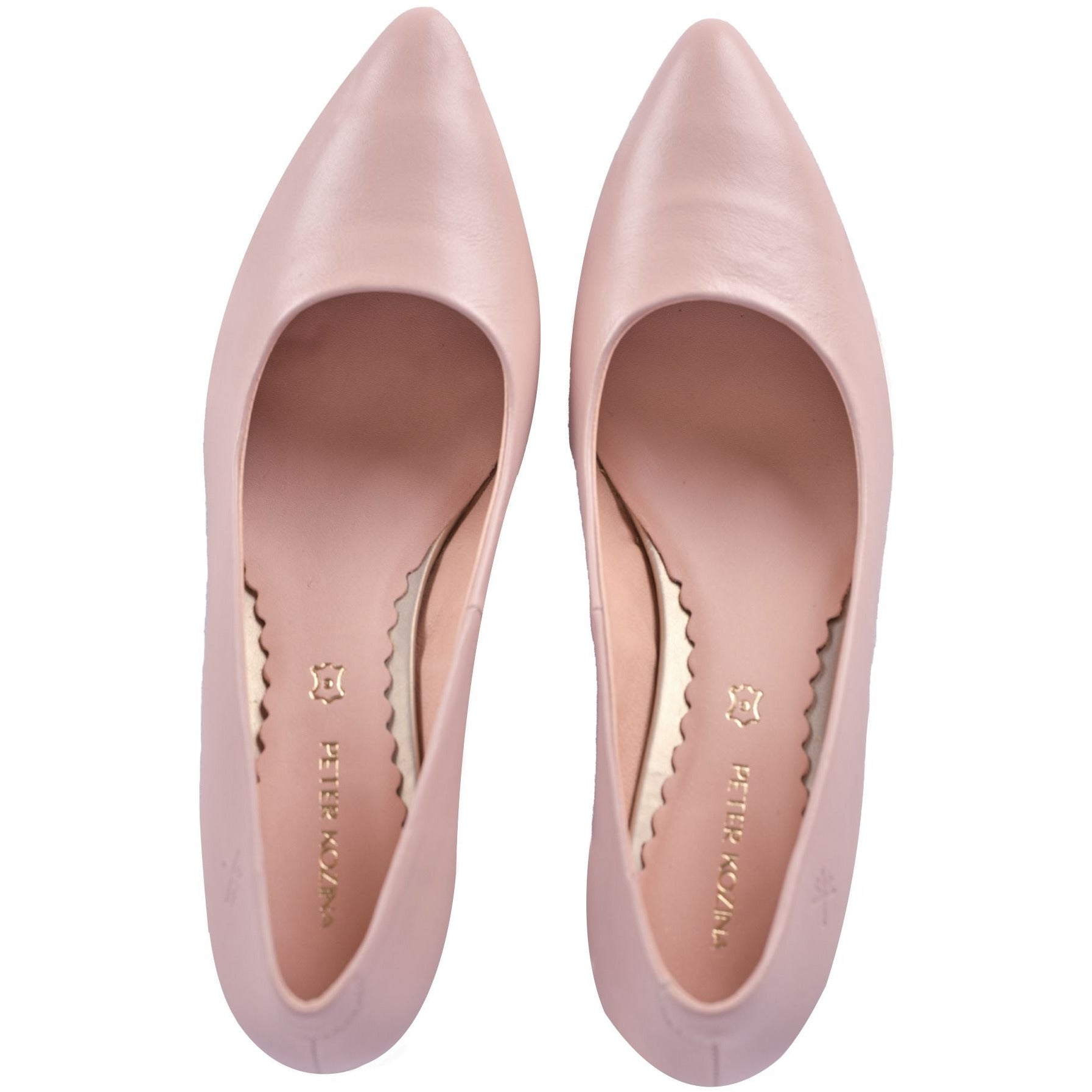 Genuine leather on the innersole and upper, in these elegant nude heel pumps.