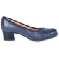NENA Dark Blue Women's Heel Pumps - Elegant Leather Shoes