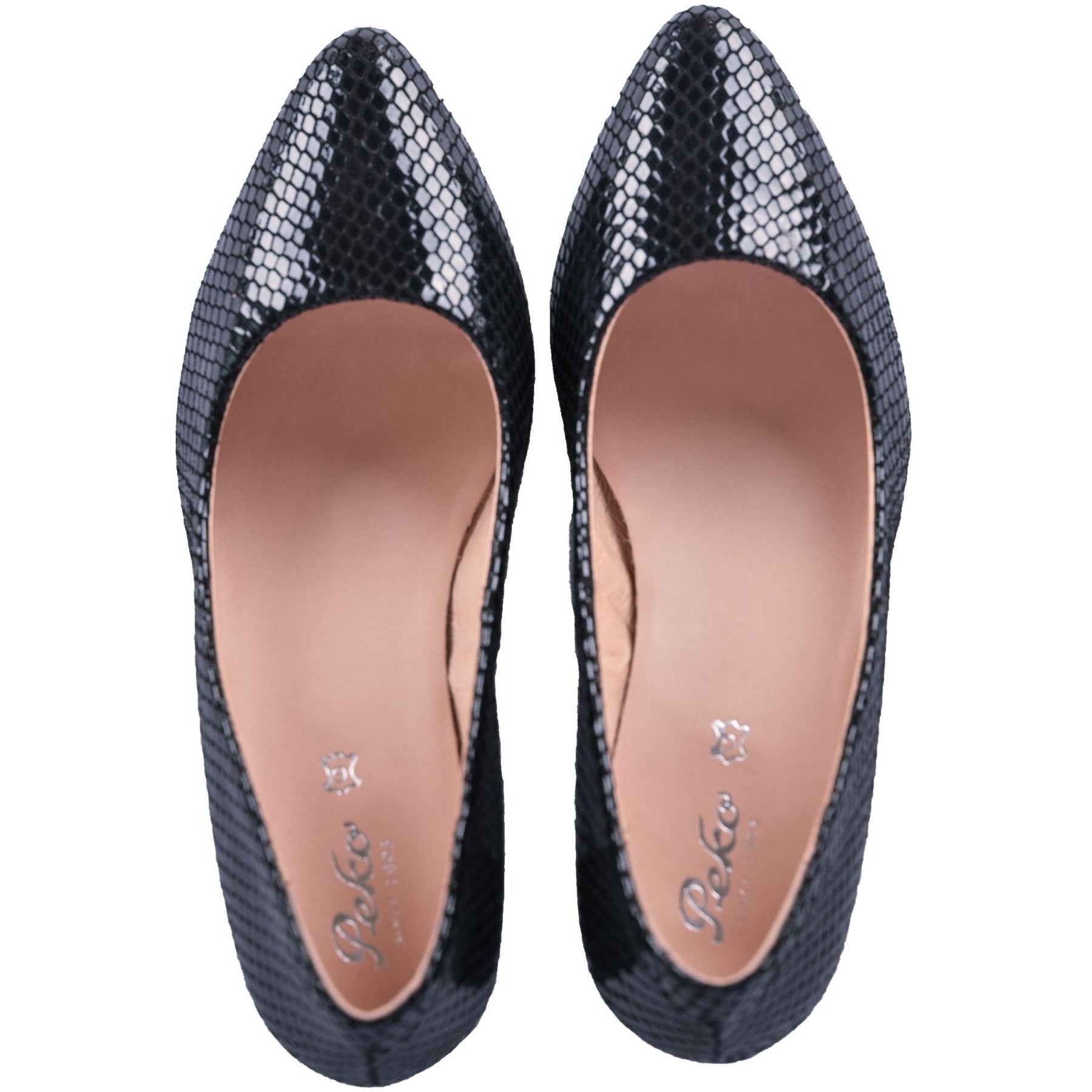 ROSINA glossy women black heel pump shoes - feelgoodshoes.ae
