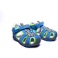 Radiant blue leather sandals for small boys, with leather soles