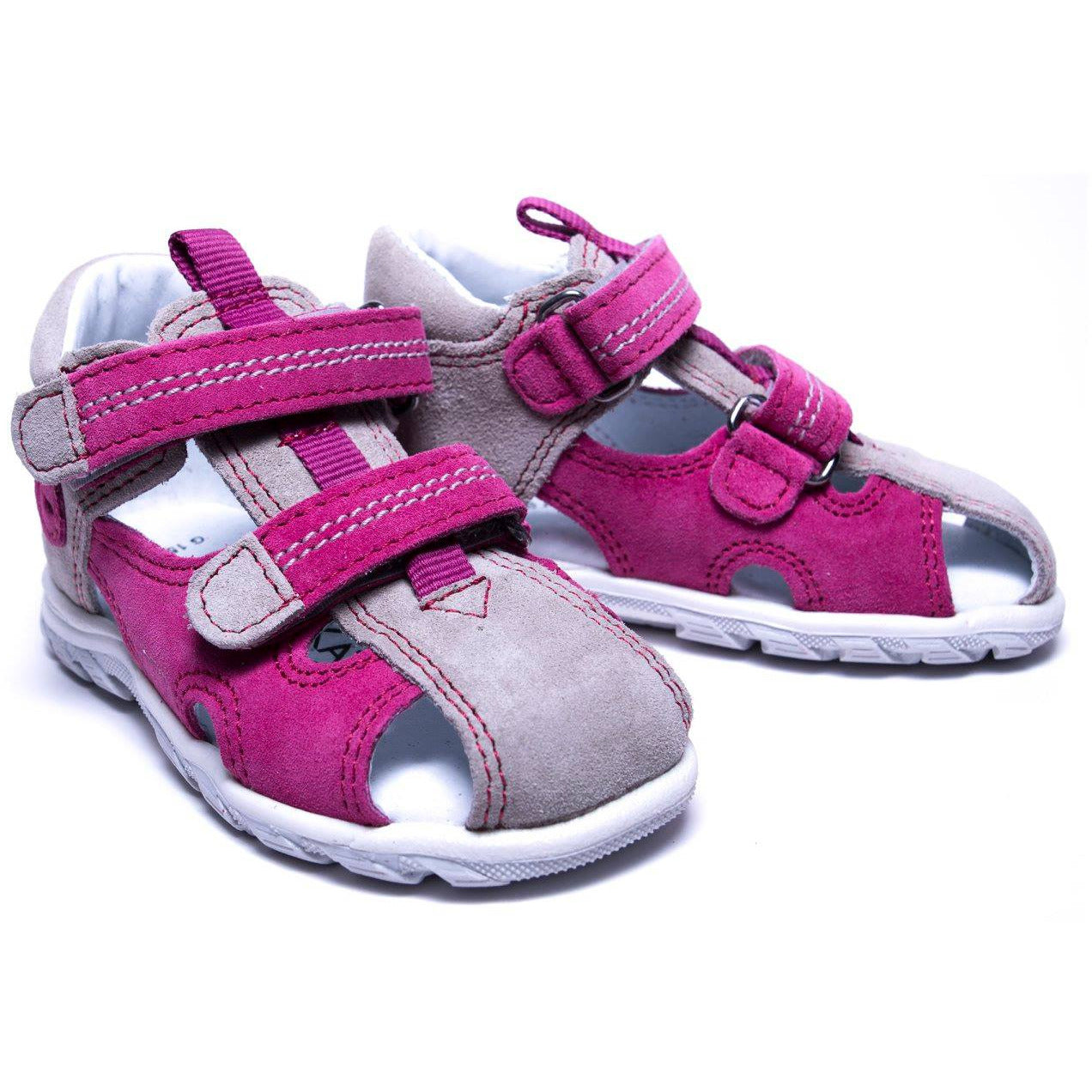 orthopedic toddler girl sandals: T102: color pink grey - feelgoodshoes.ae