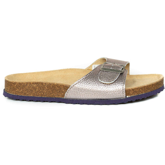 T123 JASNA: metallic purple ladies orthotic sandals - feelgoodshoes.ae