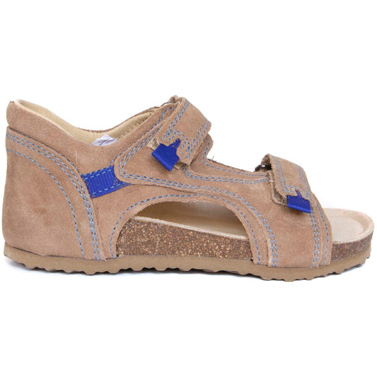 Cork orthopedic sandals for older boys, PROTETIKA brand. High arch support, deep heel foot bed, genuine leather insole.
