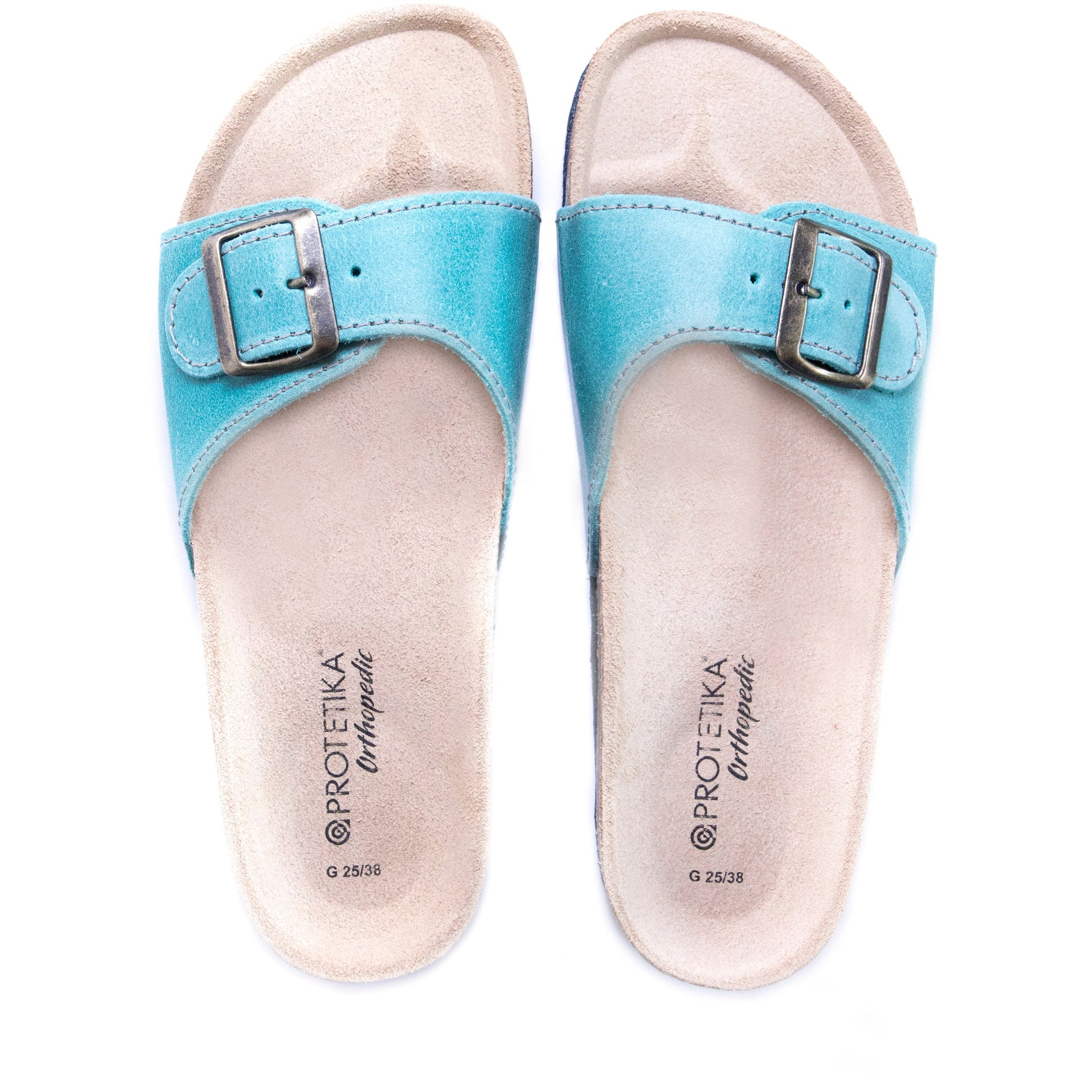 T80: color 54 - turquoise ladies orthotic sandals - feelgoodshoes.ae
