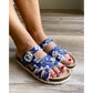 T90: colour 96- white blue ladies orthotic sandals - feelgoodshoes.ae